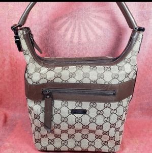 Authentic GUCCI GG Monogram Shoulder Brown Bag